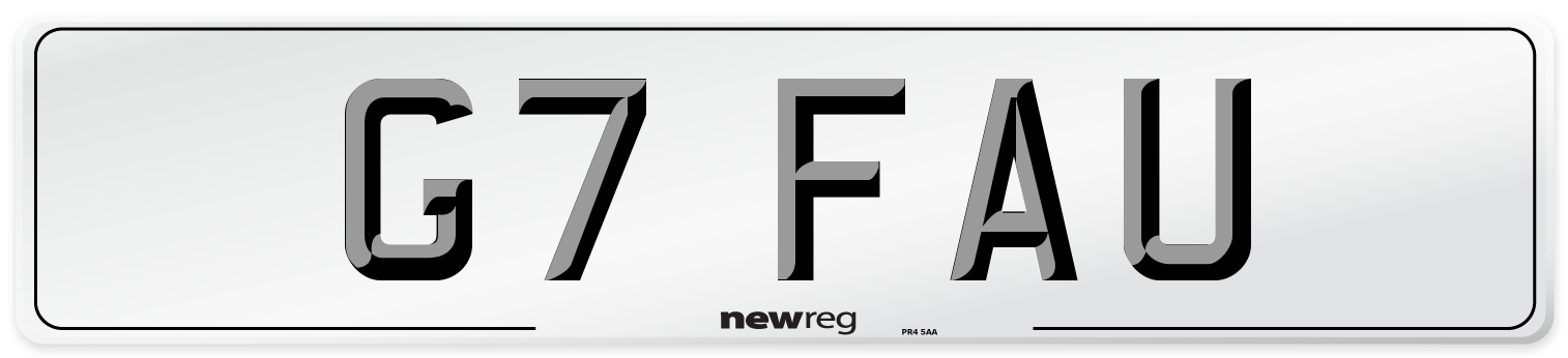 G7 FAU Number Plate from New Reg